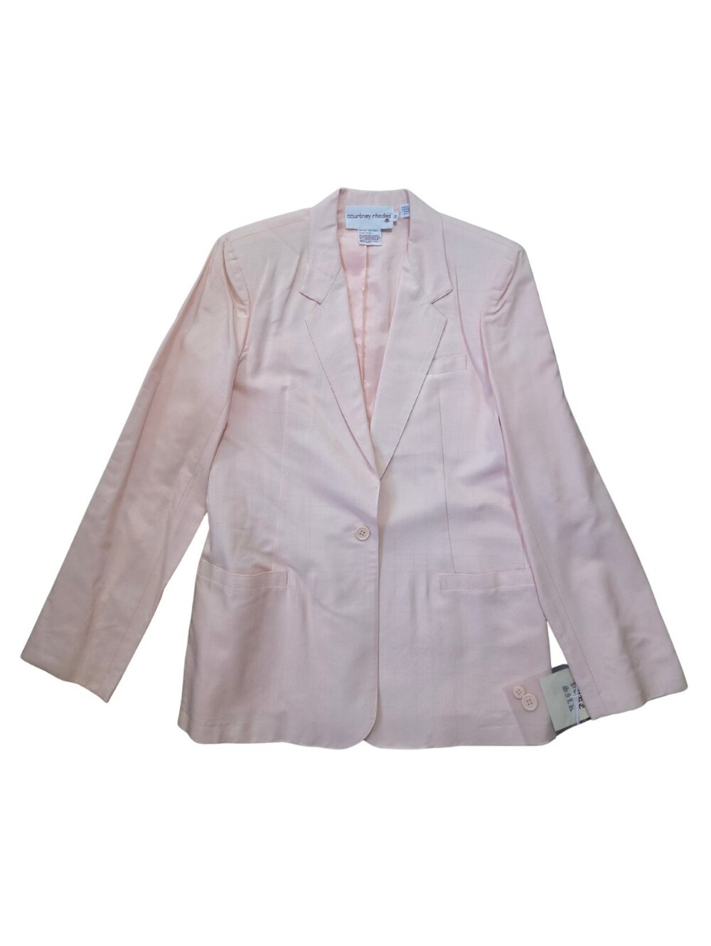 Vtg Courtney Rhodes 100% Silk Pink Blazer Jacket Womens Sm 10 Preppy Coquette